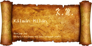 Kálmán Milán névjegykártya