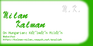milan kalman business card